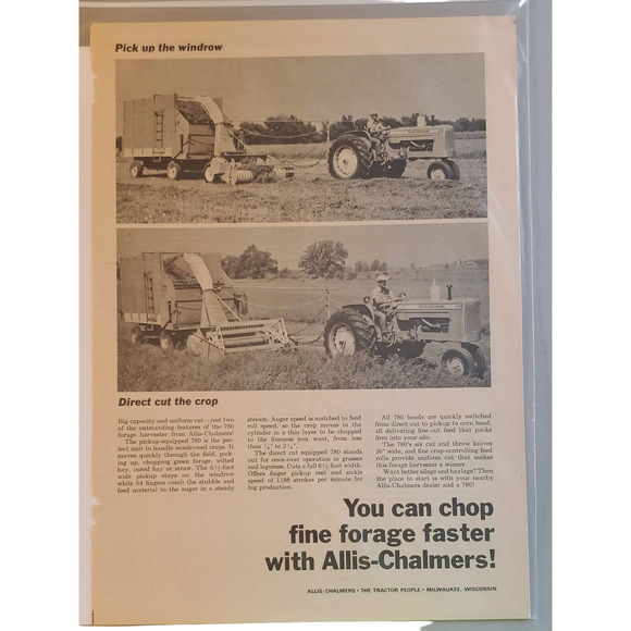 Vintage Allis Chalmers Model 780 Forage Harvester Magazine Advertisement 1965 - Picture 1 of 2